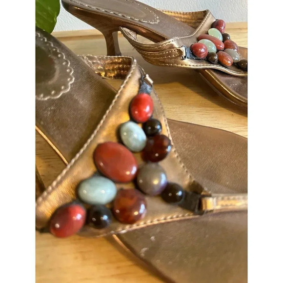 Women’s size 9 stone Heeled  Sandals - Picture 5 of 9
